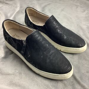 Naturalizer Hawthorn Slip On Sneaker Shoes Women's 10 M Black Leather Croc Snake